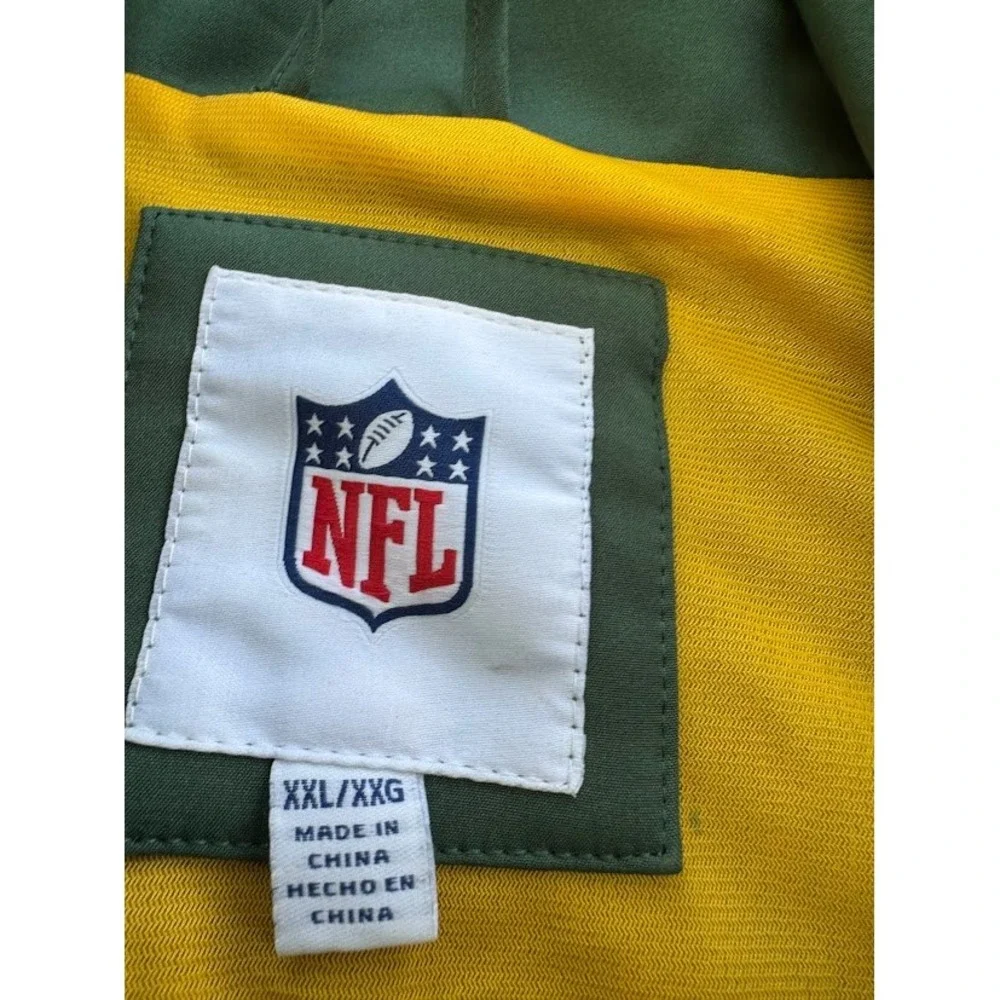 NFL Green Bay Packers Softshell Jacket Mens XXL Green Gold Full Zip Fleece Lined